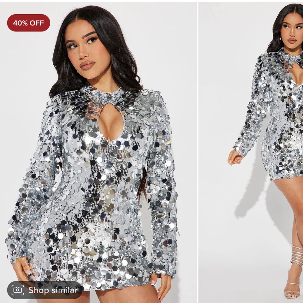 Fashion nova luxe dress sequin new years